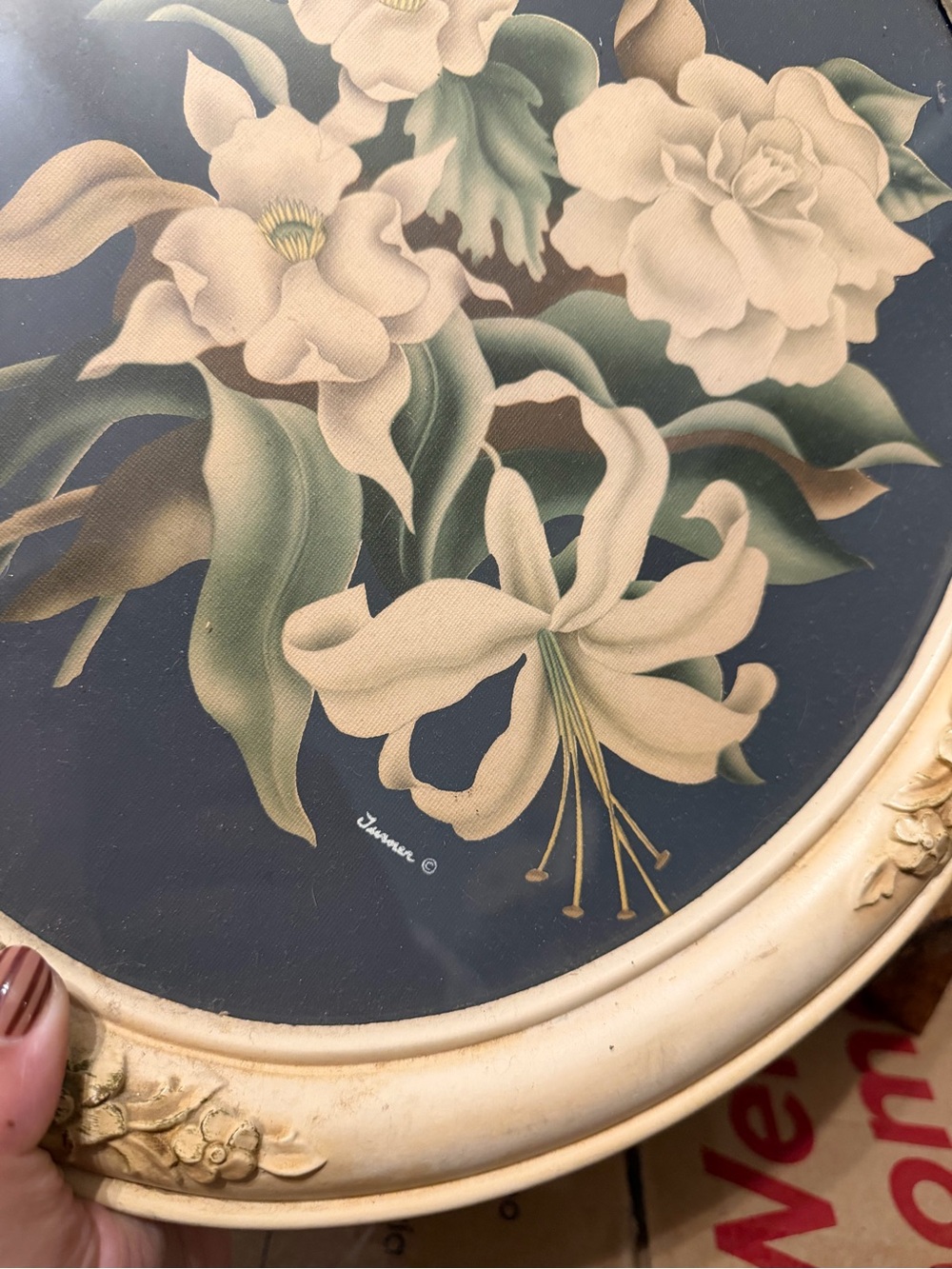 Ornate Framed Floral Print - Picture 2 of 7